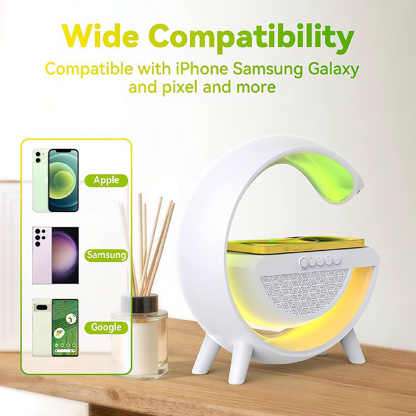 G-Shape LED Wireless Charging Speaker Lamp