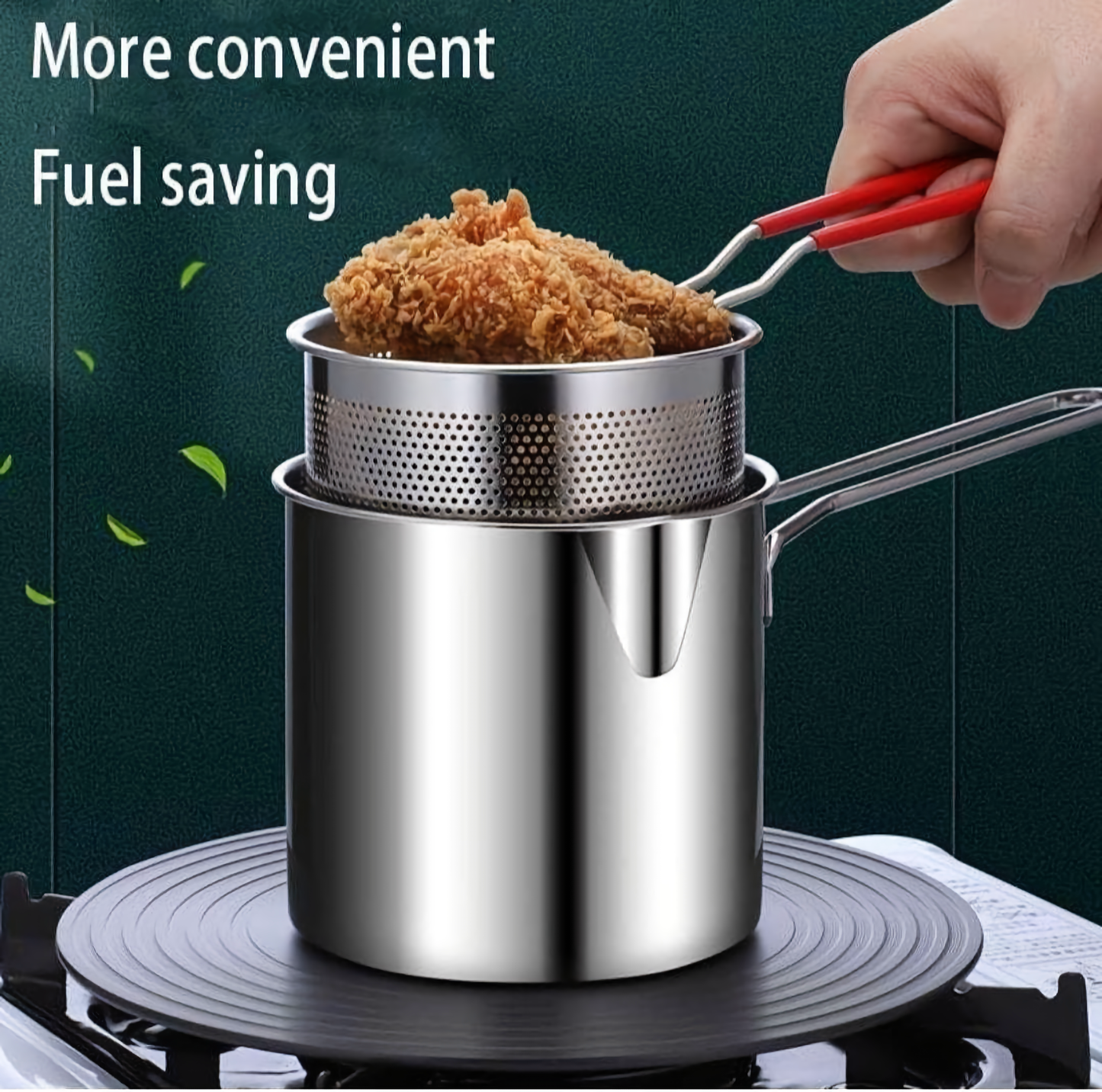 DEEP FRYING POT WITH STRAINER BASKET 1200 ML